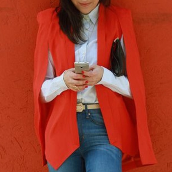 Classic Solid Open Front Cape Blazer - Picture 7 of 11